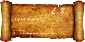 Luria Kornél névjegykártya