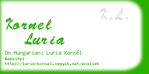 kornel luria business card